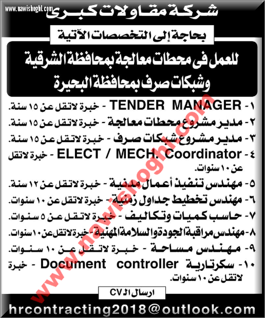 وظائف بمحطات معالجة مياه بالشرقية والجيزة 14 أغسطس 2018